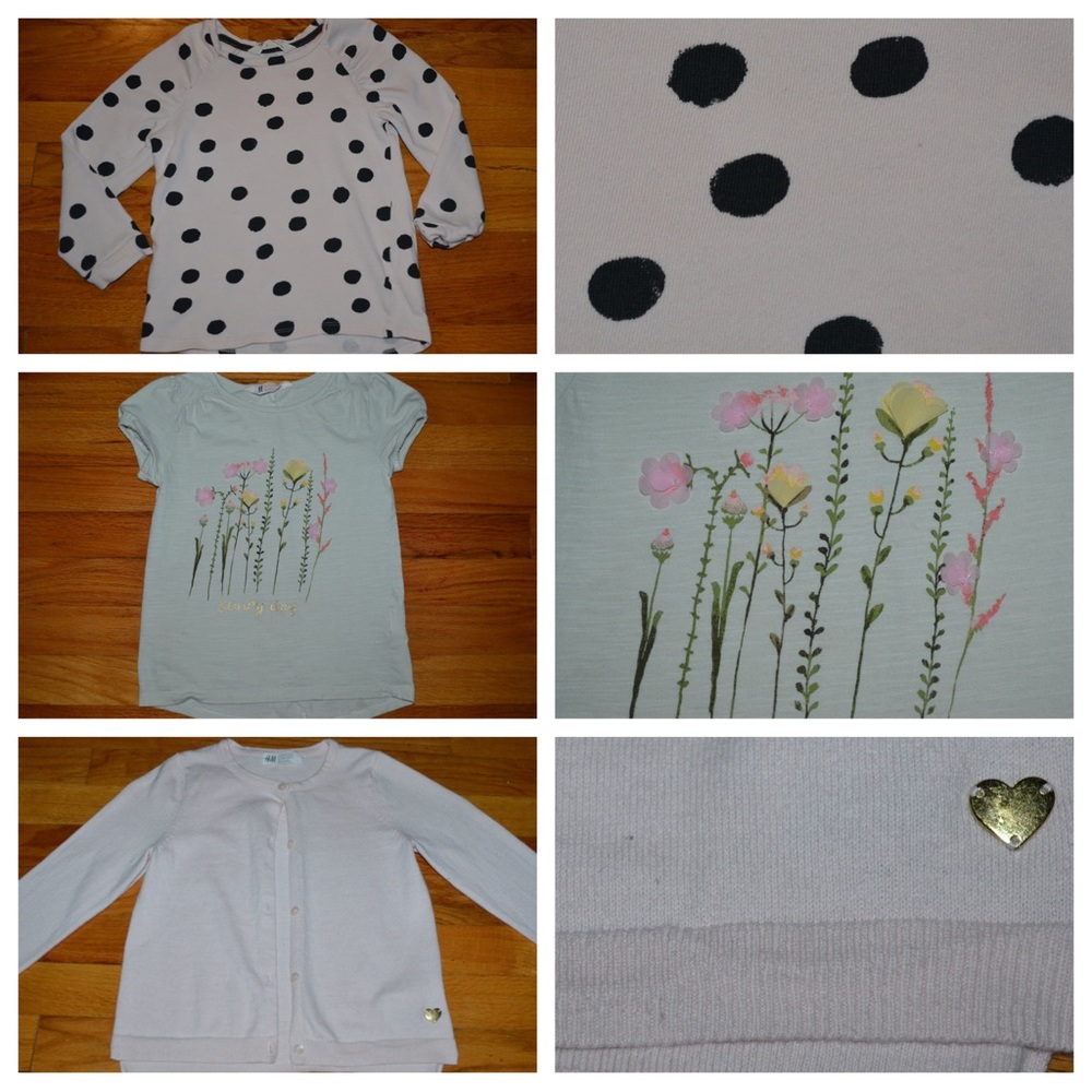 Toddler girls H&M shirts, size 4-6Y (5/6)